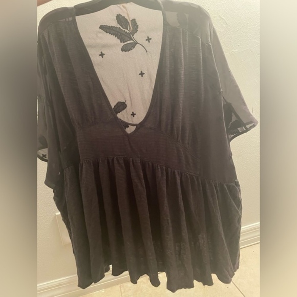 Elegant Oversized Lace Detail Boho Chic Top